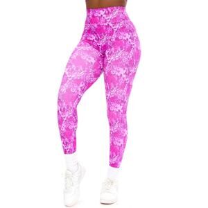 BuffBunny Pink Marble High-Waist Leggings